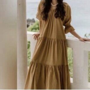 Daughters of India Sahana Gown Maxi Dress Desert Brown Medium
